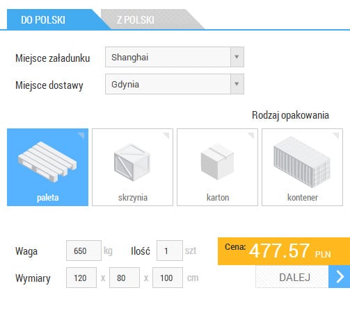 Widok formularza